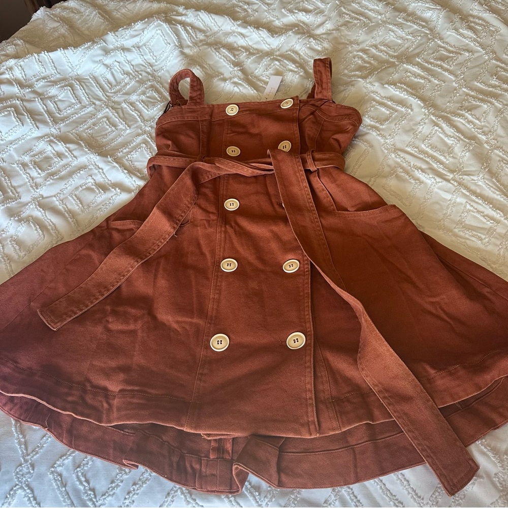 CLEARANCE!! BNWT Baby Pink Button Front Sleeveless Babydoll Mini Dress